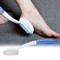 YLSHRF Bath Foot Massage, Exfoliating Foot Cleaner,Long Handle Remove Dead Skin Cutin Foot Brush with Scrubbing Pumice Stone Foot Massage Cleaner