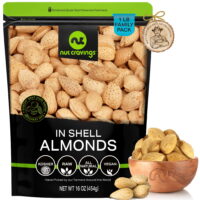 Natural Almonds in Shell, Raw, Whole (16oz - 1 lbs) by Nut Cravings