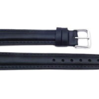 16mm Genuine Leather Oil Tanned Black Watch Strap