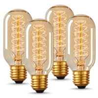 YANSUN 40W Vintage Edison Incandescent Filament Light Bulb for Pendant, Wall Sconces T45, E26 Base, 240LM, 4 Pack