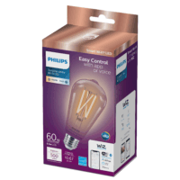 Philips Wi-Fi Connected LED 60-Watt ST19 Filament Tubular Light Bulb, Clear Tunable White, Non-Dimmable, E26 Base (1-Pack)