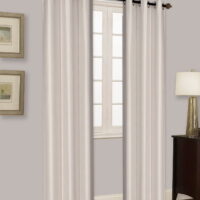 Elio Ivory 2-Piece 100% Thermal Blackout Grommet Window Curtain With Foam Backing Set, Solid Room Darkening Panels 35' X 84' Each