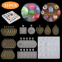 31pcs Jewelry Molds, EEEkit Silicone Jewelry Molds for Epoxy Resin, UV Resin, Earring Epoxy Resin Molds, Bohemian Drop Dangle Resin Earring Mold, Fashion Jewelry Resin Silicone Molds for Women Girls
