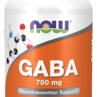 NOW Supplements, GABA (Gamma-Aminobutyric Acid) 750mg, Neurotransmitter Support*, 100 Veg Capsules