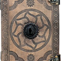 Handmade Leather Journal Diary Embossed Vintage Black Stone Leather Journal | Antique Journal With Lock