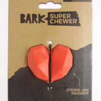 BARK Super Chewer Chew Love Heart Squeaker Small (0-20lbs) Fetch Toy - Red