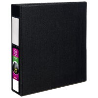 Avery Durable Binder, 2' One Touch Rings, 540-Sheet Capacity, Label Holder, DuraHinge, Black (8502)