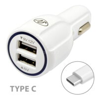 for Samsung Galaxy S22 Ultra Fast Car Charger, 4.3A Dual USB Power Rapid Car Charger Adapter with Type C Cable Quick Car Charging - White