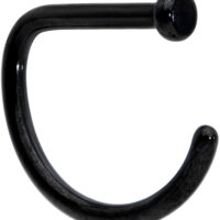 Body Candy Womens 18G Grade 23 Black PVD Titanium D Shaped Nose Ring Nose Stud Body Piercing Jewelry 5/16'