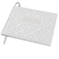 Global Printed Products Wedding Guest Book 9'x7'  (White with Gold Foil) - WGB-WHT-GF - WGB-WHT-GF