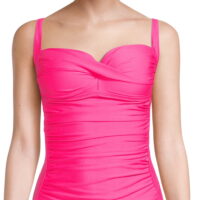 Nicole Miller Womens Pink Tankini Top