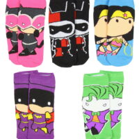 dc comics womens superhero & villians character socks 5 pair