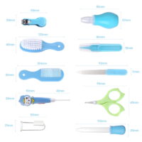 PENGXIANG 10pcs Daily Infant Kids Care Kit,Baby Grooming Health Hair Care Products Kits Newborn Gift Box Nail Clipper Set Brush Scissors Comb etc,Baby Nail Scissors, Nail Clipper(Random color)3