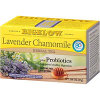 Bigelow Tea Lavender Chamomile Herbal Tea Plus Probiotics 18 Tea Bags Pack of 2