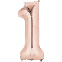 Rose Gold Number 1 Balloon 34'