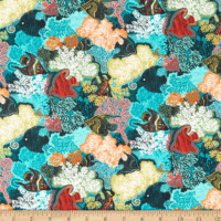 Stof of France Fish Fun Angel Fish Cotton Quilting Fabric By The Yard