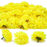 60 Pack Yellow Mini Artificial Hydrangea Fake Flower Heads for Floral Decoration
