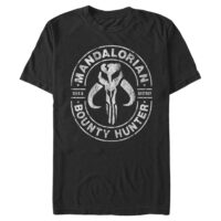 Men's Star Wars The Mandalorian Seek & Destroy Stamp  Graphic Tee Black X Large