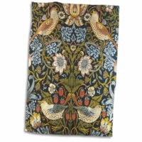 3dRose William Morris Strawberry Thief Pattern - Towel, 15 by 22-inch