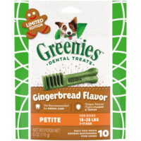 GREENIES Gingerbread Flavor Dental Chew Treats for Petite Dogs, 6 oz. Pouch
