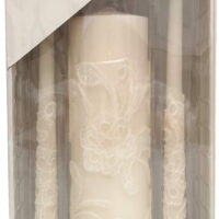 Hosley 11.50 inch High, Cream Wedding Unity Candle Set