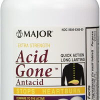 040MJRX MAJOR ACID GONE ANTACID E/S CHEW TAB ALUMINUM HYDROXIDE-160 MG White 100 TABLETS UPC 309045365601 (PACK of 4)