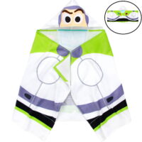 Toy Story Buzz Lightyear Kids Bath Hooded Towel Wrap, 51 x 22, Cotton, Green, Disney