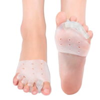 Garosa Gel Toe Sleeve 2 Pairs Forefoot SEBS Gel Pads 5 Toe Separator Ball of Foot Cushion Sleeve for Bunion Pain Relief
