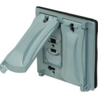 TAYMAC 2-Gang Flip Vertical/Horizontal 2-Device Weatherproof Cover (Gray)