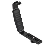 OTVIAP L Flash Bracket, Dual Hot Shoe Flash Bracket,Camera Flash L-Bracket Dual Hot Shoes Holder Mount Adapter Mount DV Microphone LED Light