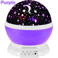 Purple Star Led Night Light Rotate Music Projection Lamp Romantic Baby Sleeping Light Christmas Gift