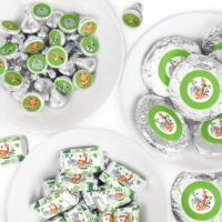 Jungle Party Animals - Mini Candy Bar Wrappers, Round Candy Stickers and Circle Stickers - Safari Zoo Animal Birthday Party or Baby Shower Candy Favor Sticker Kit - 304 Pieces