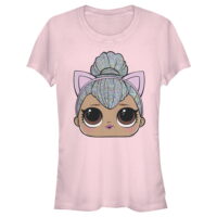 Junior's L.O.L Surprise Kitty Queen Cat Ears  Graphic Tee Light Pink Medium