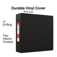 4' Staples Standard Binder with D-Rings Black 976168