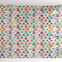 Flower Pillow Sham Hippie Style Floral Pattern with Multiple Petals Irregularly Placed on Background, Decorative Standard Size Printed Pillowcase, 26 X 20 Inches, Multicolor, by Ambesonne