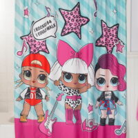 L.O.L. Surprise! Blue,Pink,White,Multi-color Animation,Graphic Prints,Novelty Polyester Shower Curtains, 72' x 72'