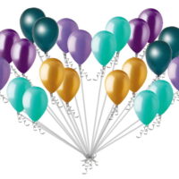 24 pc Aqua Gold Purple Teal Latex Party Balloon Birthday Baby Unicorn Mermaid 10