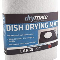 Drymate Dish Drying Mat, Premium XL (19 Inches x 24 Inches) Kitchen Dish Drying Pad - Absorbent/Waterproof - Machine Washable (Made in the USA) (White)
