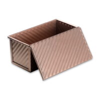 Loaf Pan Bakeware Mold Molds Cover Rectangular Baking Non-sticky Coating Heighten Thicken Pans Holder for Bread Cake Pastry 230g Gold with Lid