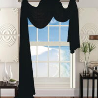 Elegant Comfort Beautiful Window Panel Curtain Sheer Voile Scarf 55' X 216' Black