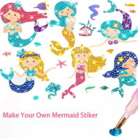 ANTIC DUCK Arts and Crafts for Girls Aged 3-8 Years Diamond Painting Kits for Kids DIY Mermaid Diamond Art Stickers for Girls