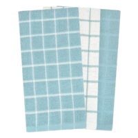 RITZ Terry Check Kitchen Towel Set, 3-Pack, Dew, 15' x 25'