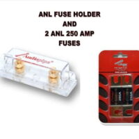 Audiopipe Heavy Duty Anl Fuse Holder Block CQ-1100 and 2 ANL 250 Amp Blade Fuses