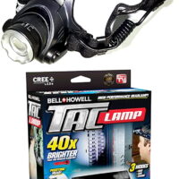 Bell + Howell Taclight Headlamp, Hands-Free Security Flashlight with Zoom Function, Super Bright 40x Brighter LED Bulbs in 3 Modes, One-Size-Fits All