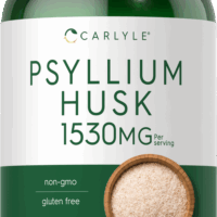 Psyllium Husk Capsules | 1530mg | 240 Caps | High Potency Fiber Supplement | Non-GMO, Gluten Free | by Carlyle