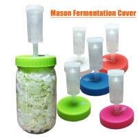 Fermentation Lid Cover with One-way Exhaust Valves Fermenting Lids Kit for Wide Mouth Mason Jars 86mm New