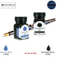 Monteverde 60ml Core Fountain Pen Ink Bottle (30ml Horizon Blue Ink Bottle G309HB, 30ml Midnight Black Ink Bottle G309MB)