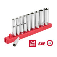 Hyper Tough 1/4-Inch Drive Deep SAE Socket Set, 11-Piece