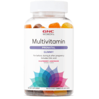 GNC Women's Prenatal Multivitamin Gummies, Folic Acid + Omega 3, 90 Count, Raspberry Lemonade