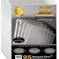 25 Count Diamond Clear Extra Heavyweight Sheet Protectors, 4 mils Strong, by Gold Seal, 8.5 x 11', Top Load, 25 Pack